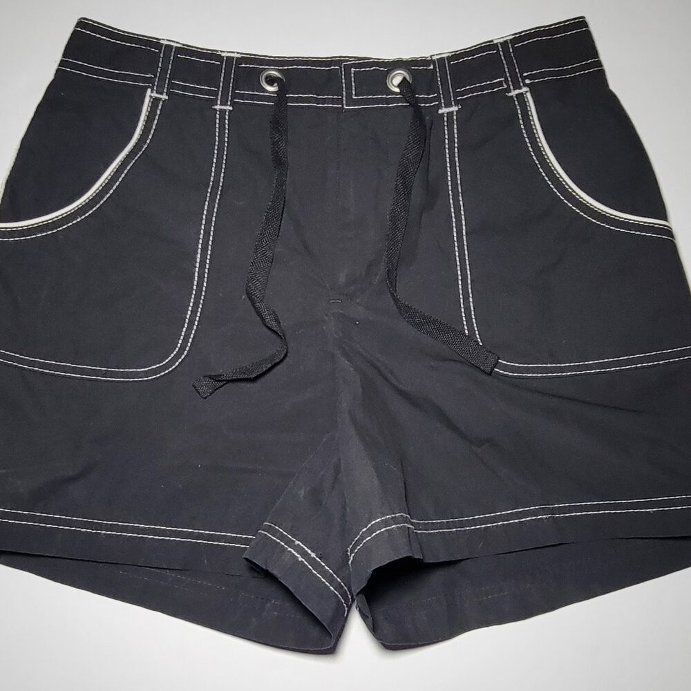 SJB Active Womens Black and White Shorts With Drawstring Size Small